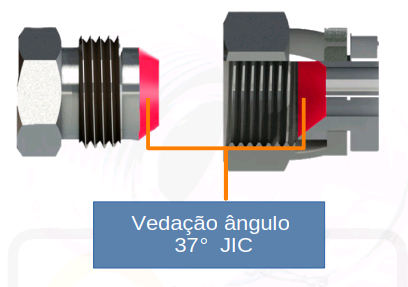Conexões JIC – representação do sistema de vedação