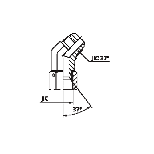 ADAPTADOR 45° FÊMEA JIC 3