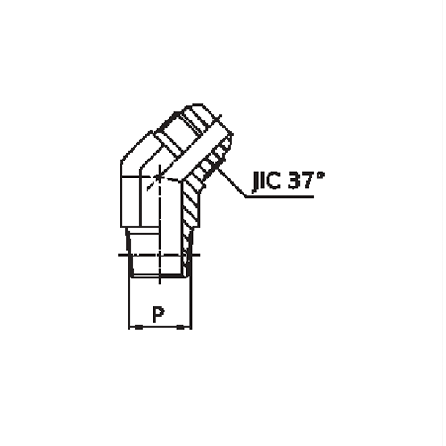 ADAPTADOR 45° MACHO NPTF X MACHO JIC 3