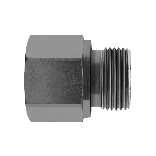 ADAPTADOR RETO MACHO X FÊMEA BSPP COM ANEL ED