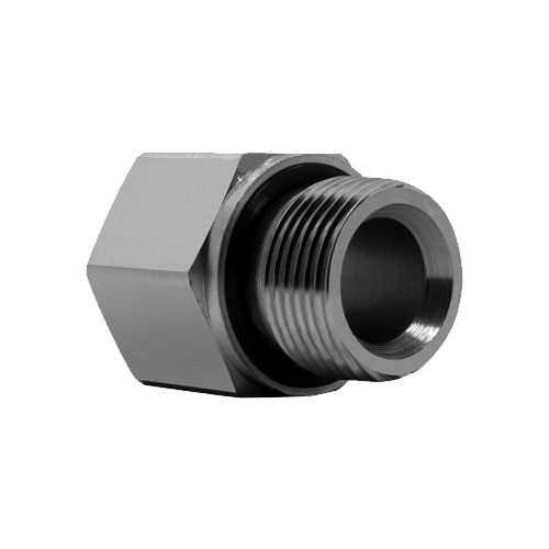 ADAPTADOR RETO MACHO X FÊMEA BSPP COM ANEL ED 2