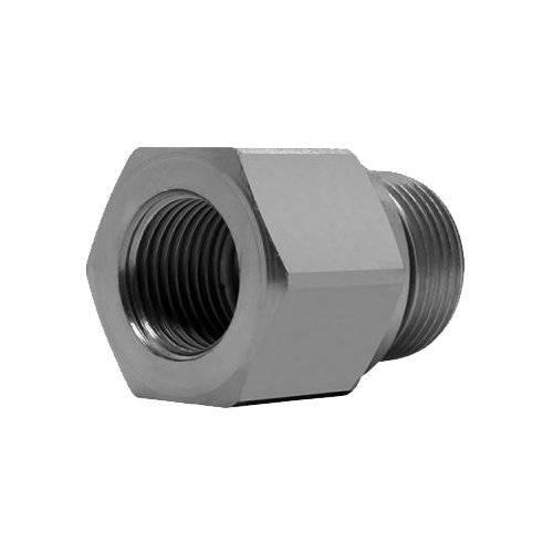 ADAPTADOR RETO MACHO X FÊMEA BSPP COM ANEL ED 3