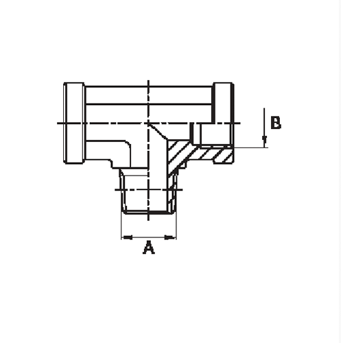 ADAPTADOR TEE MACHO CENTRAL NPTF X FÊMEA NPTF 3