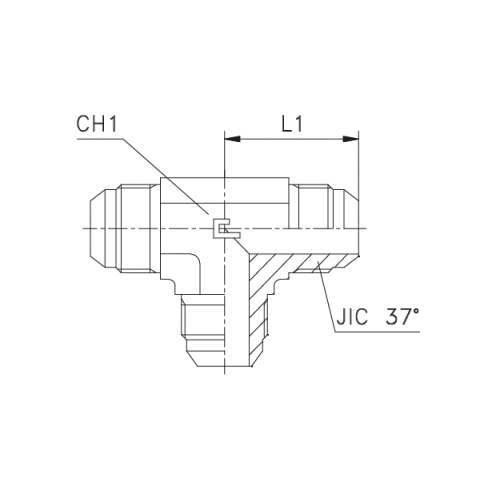 Adaptador Tee Central Macho JIC 3