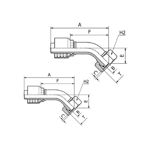 Terminal OPF 45° Fêmea Gir. DKO Leve 3