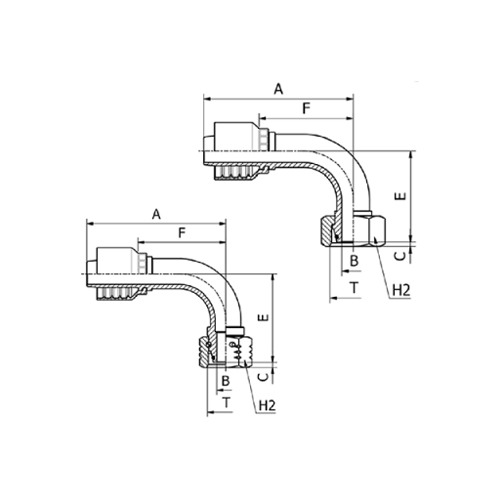 Terminal OPF 90° Fêmea Gir. DKO Leve 3