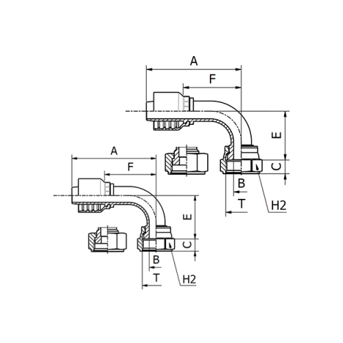 Terminal OPF 90° Fêmea Giratória ORFS 3