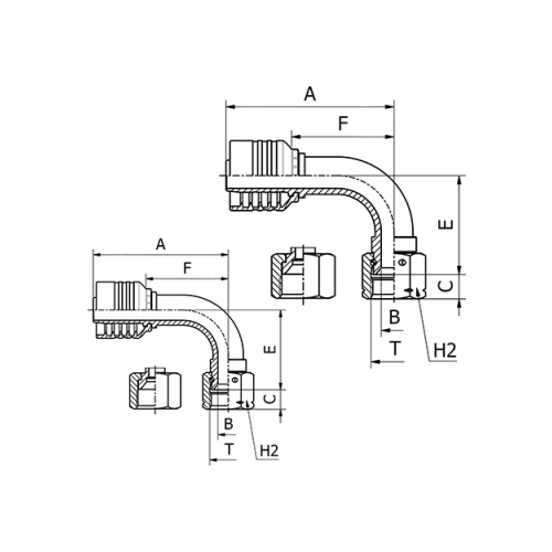 Terminal OPF 90° Fêmea JIC 37° 3