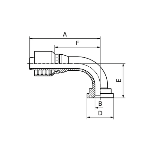 Terminal OPF 90° Flange SAE 3000PSI 61 3