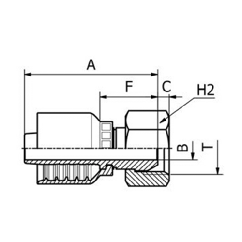 Terminal OPF Reto Fêmea Gir. BSPP 60° 3