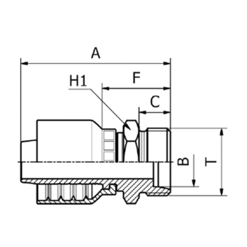 Terminal OPF Reto Macho Métr. 24° Tubo Leve 3