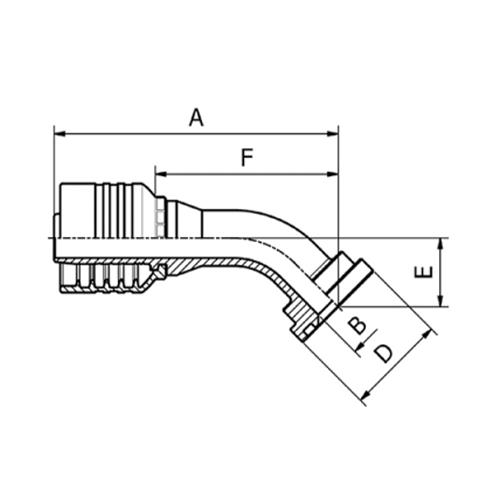 Terminal OPK 45° Flange SAE 3000PSI 61 – Desenho 3