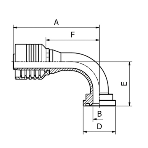Terminal OPK 90° Flange SAE 3000PSI 61 3