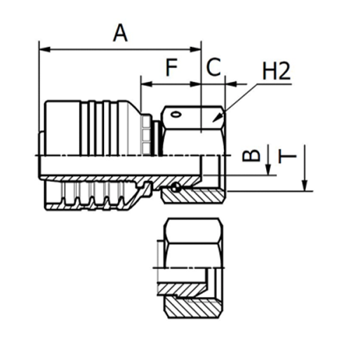 Terminal OPK Reto Fêmea Gir. BSPP 60° 3