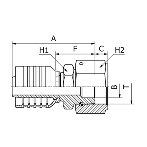 Terminal OPK Reto Fêmea Gir. ORFS Sextavado 3