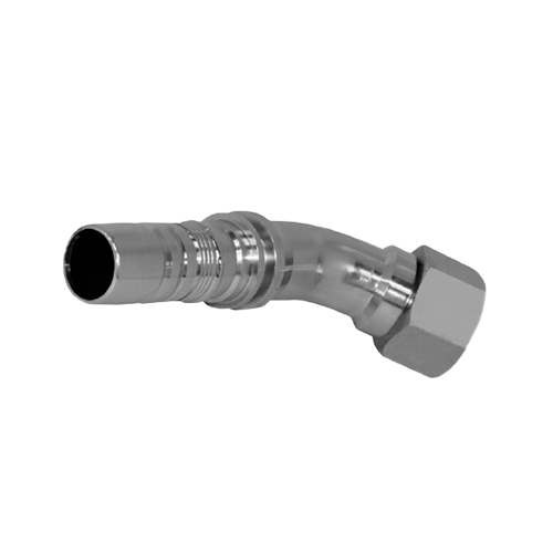 Terminal Prensado 45° Fêmea Giratória BSPP Boleado Interlock Plus 1