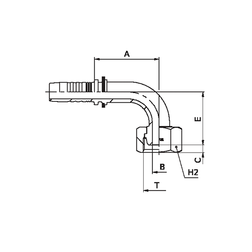 Terminal Prensado 90° Fêmea Sede Universal 2