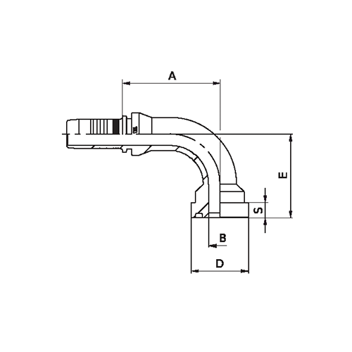 Terminal Prensado 90° Flange Supercat 2