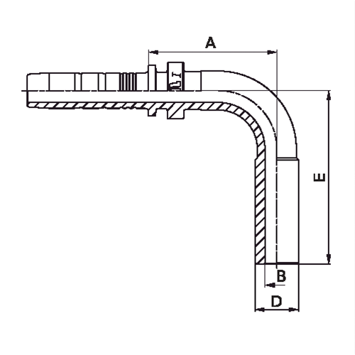 Terminal Prensado 90° Ponta Lisa 2