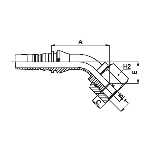 Terminal Prensado Fêmea 45° ORFS Interlock Plus 2