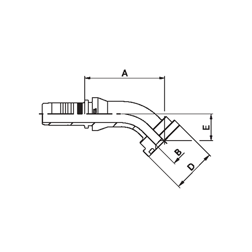 Terminal Prensado Flange 45° (3000 PSI)
