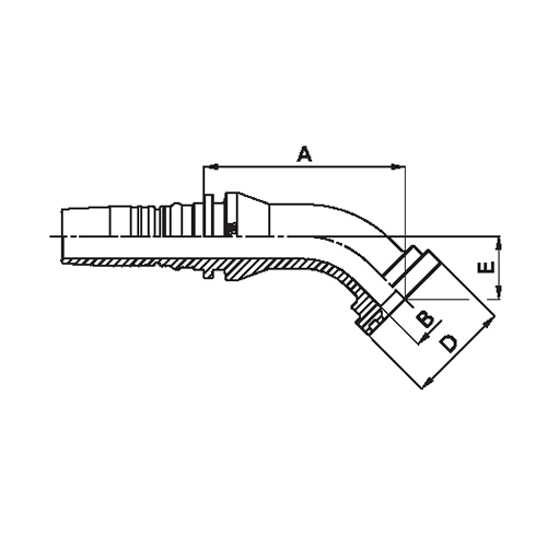 Terminal Prensado Flange 45° (3000PSI) Código 61 Interlock Plus 2