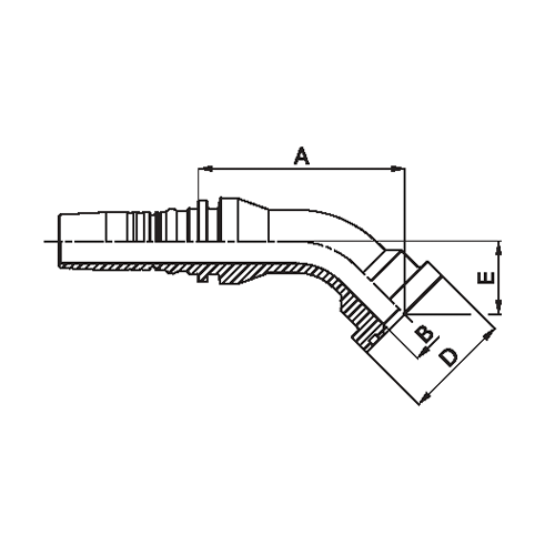 Terminal Prensado Flange 45° (6000PSI) Código 62 Interlock Plus 2
