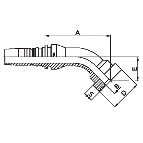 Terminal Prensado Flange 45° (9000PSI) Supercat Interlock Plus 2