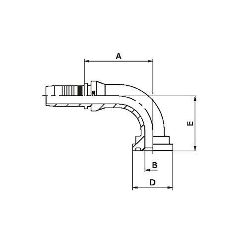 Terminal Prensado Flange 90° (3000 PSI)2