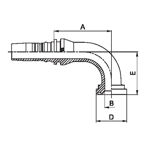 Terminal Prensado Flange 90° (3000PSI) Código 61 Interlock Plus 2