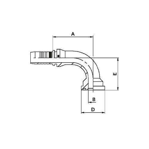 Terminal Prensado Flange 90° (6000 PSI) 2