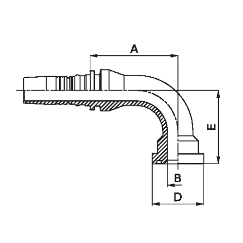 Terminal Prensado Flange 90° (6000PSI) Código 62 Interlock Plus 2