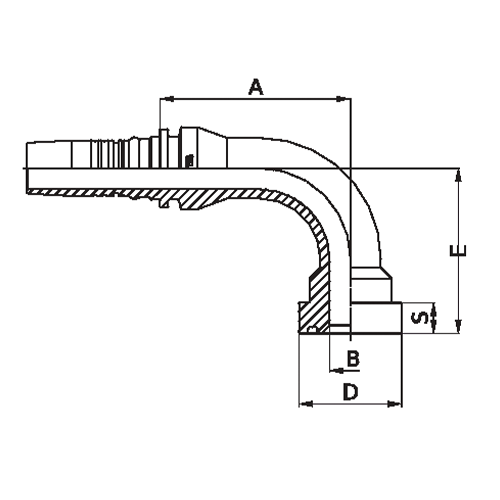 Terminal Prensado Flange 90° (9000PSI)2