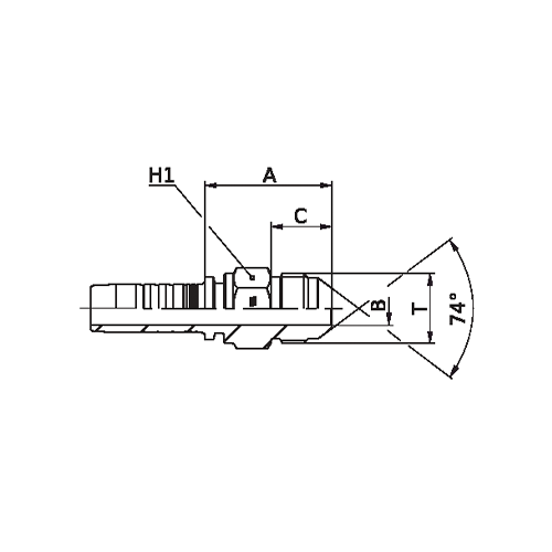 Terminal Prensado Macho JIC 37°
