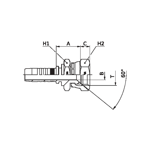 Terminal Prensado Reto Fêmea BSPP – Toyota 2