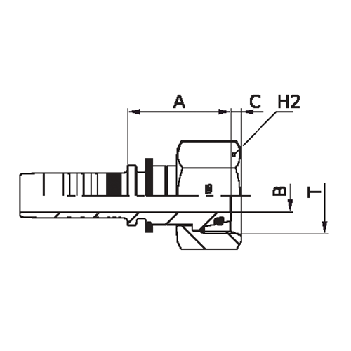 Terminal Prensado Reto Fêmea DKO Cone 24° – Série Leve 2