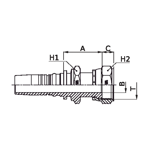 Terminal Prensado Reto Fêmea ORFS Interlock Plus 2