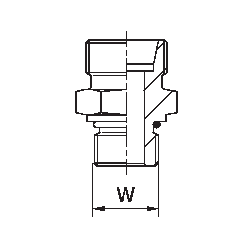 Conexão Macho Reto Rosca UNF Vedação com Anel O’Ring 4