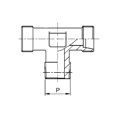 Conexão Tee Macho Central Rosca NPT